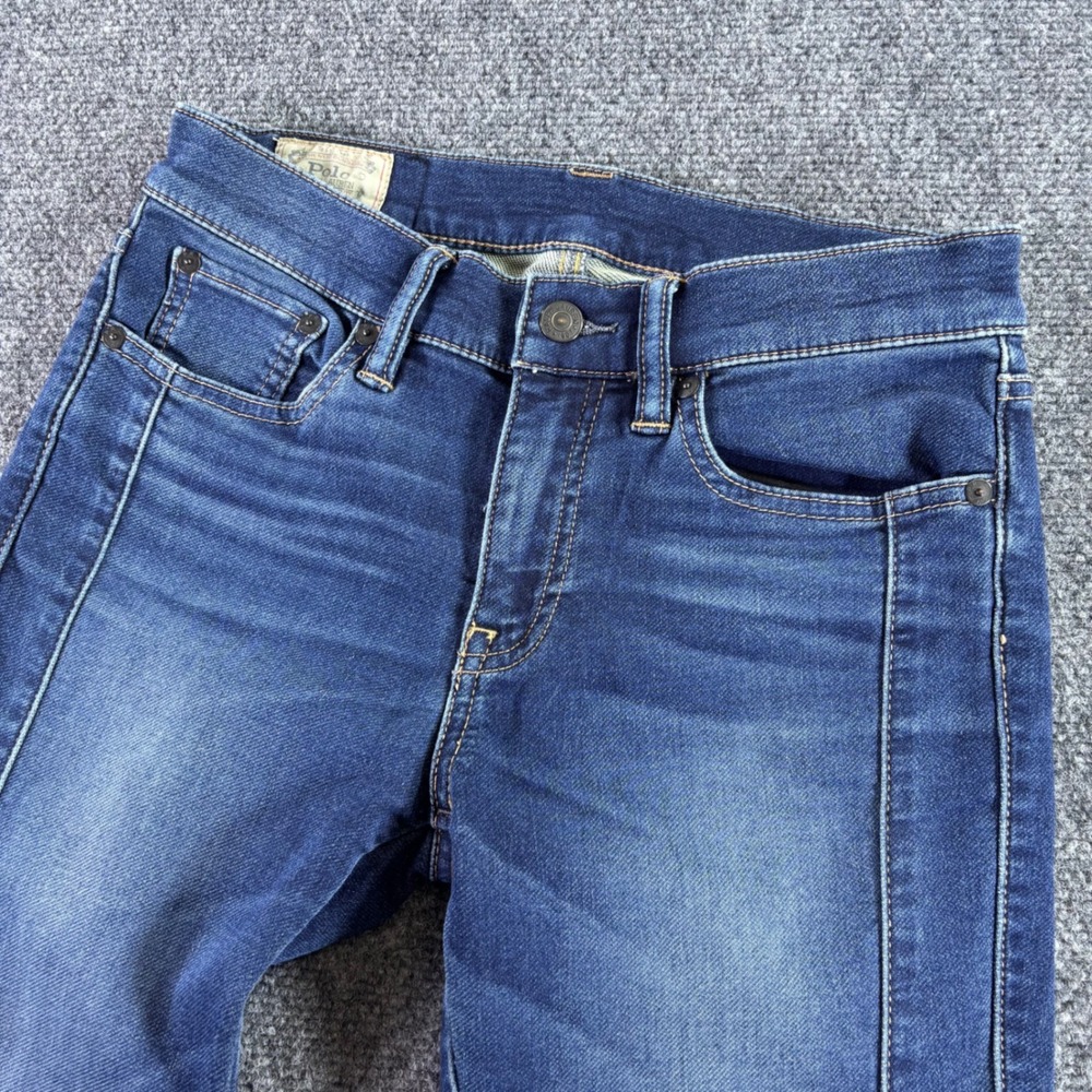 Polo Ralph Lauren Skinny Jeans Womens 28 Blue Moto Ankle Zip Biker Mid Rise - Picture 4 of 9